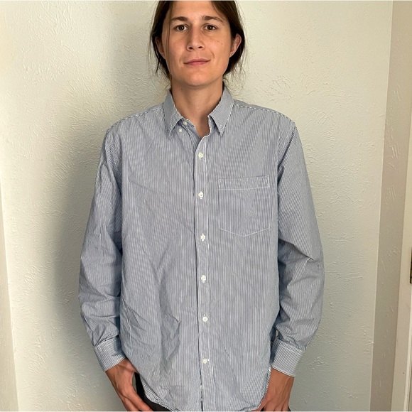 Old Navy Other - Old Navy Blue and White Striped Button-Down Shirt